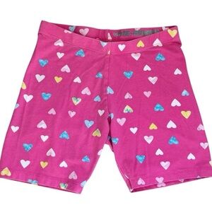 Wonder Nation Girls Pink Heart Print Bike Shorts Size 10–12
